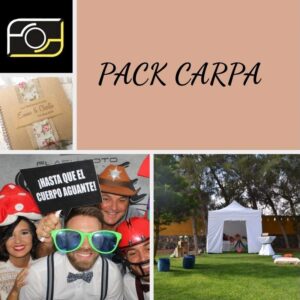 Pack Carpa 3 Horas – Fotomatón, Álbum, Photocall genérico & Carpa